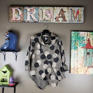 Yushi lagenlook cowlneck asymmetrical top tunic size small